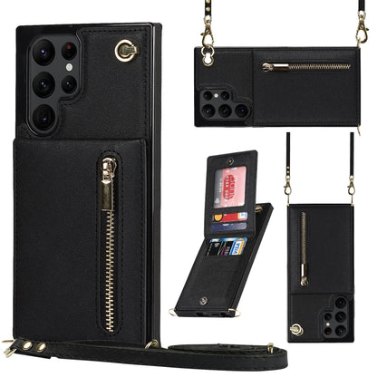 Cross-body Square Zipper Card Holder Bag Phone Case