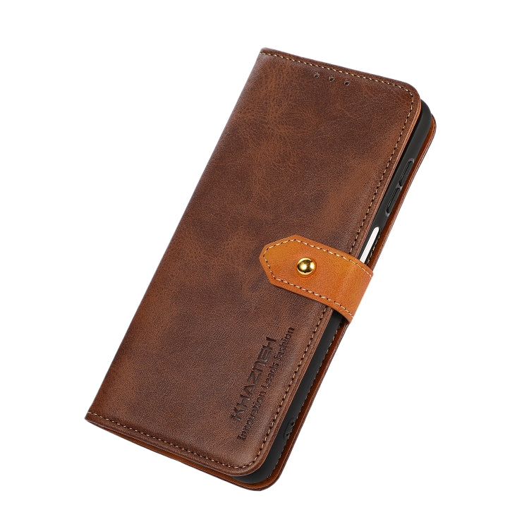 KHAZNEH Dual-color Cowhide Texture Flip Leather Phone Case