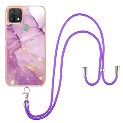 Electroplating Marble IMD TPU Phone Case with Lanyard, For OnePlus Nord N20 5G, For OPPO A15 / A15s, For OPPO A53s 5G / A55 5G / A54 4G / A16 / A54s, For OPPO A74 5G / A93 5G / A54 5G / A93s 5G