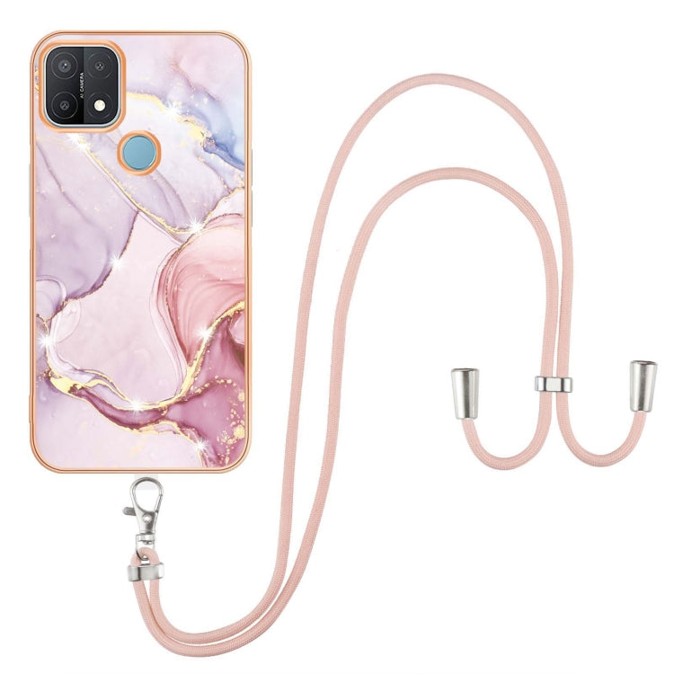 Electroplating Marble IMD TPU Phone Case with Lanyard, For OnePlus Nord N20 5G, For OPPO A15 / A15s, For OPPO A53s 5G / A55 5G / A54 4G / A16 / A54s, For OPPO A74 5G / A93 5G / A54 5G / A93s 5G