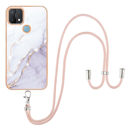 Electroplating Marble IMD TPU Phone Case with Lanyard, For OnePlus Nord N20 5G, For OPPO A15 / A15s, For OPPO A53s 5G / A55 5G / A54 4G / A16 / A54s, For OPPO A74 5G / A93 5G / A54 5G / A93s 5G