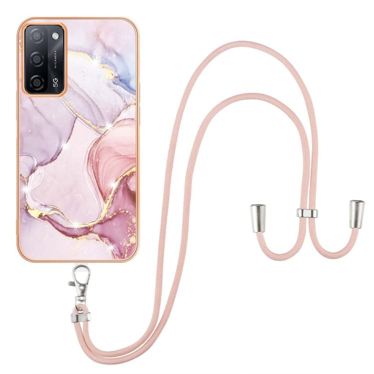 Electroplating Marble IMD TPU Phone Case with Lanyard, For OnePlus Nord N20 5G, For OPPO A15 / A15s, For OPPO A53s 5G / A55 5G / A54 4G / A16 / A54s, For OPPO A74 5G / A93 5G / A54 5G / A93s 5G