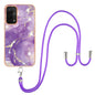 Electroplating Marble IMD TPU Phone Case with Lanyard, For OnePlus Nord N20 5G, For OPPO A15 / A15s, For OPPO A53s 5G / A55 5G / A54 4G / A16 / A54s, For OPPO A74 5G / A93 5G / A54 5G / A93s 5G