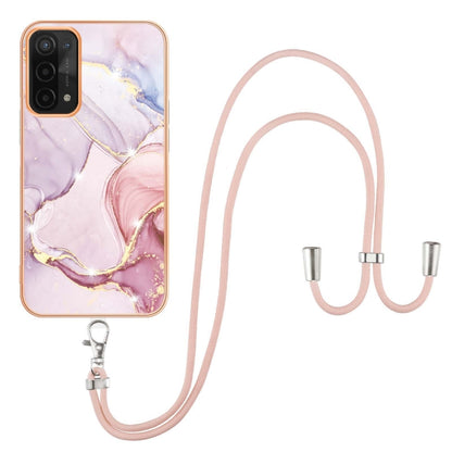 Electroplating Marble IMD TPU Phone Case with Lanyard, For OnePlus Nord N20 5G, For OPPO A15 / A15s, For OPPO A53s 5G / A55 5G / A54 4G / A16 / A54s, For OPPO A74 5G / A93 5G / A54 5G / A93s 5G