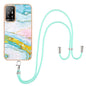Electroplating Marble IMD TPU Phone Case with Lanyard, For OPPO A94 5G / A95 5G, For Realme 8i, For Realme C21Y