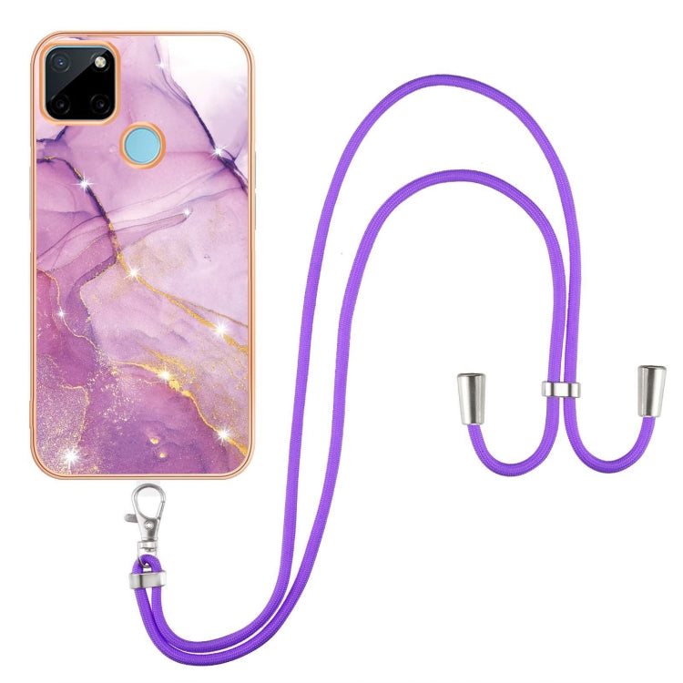 Electroplating Marble IMD TPU Phone Case with Lanyard, Series 2