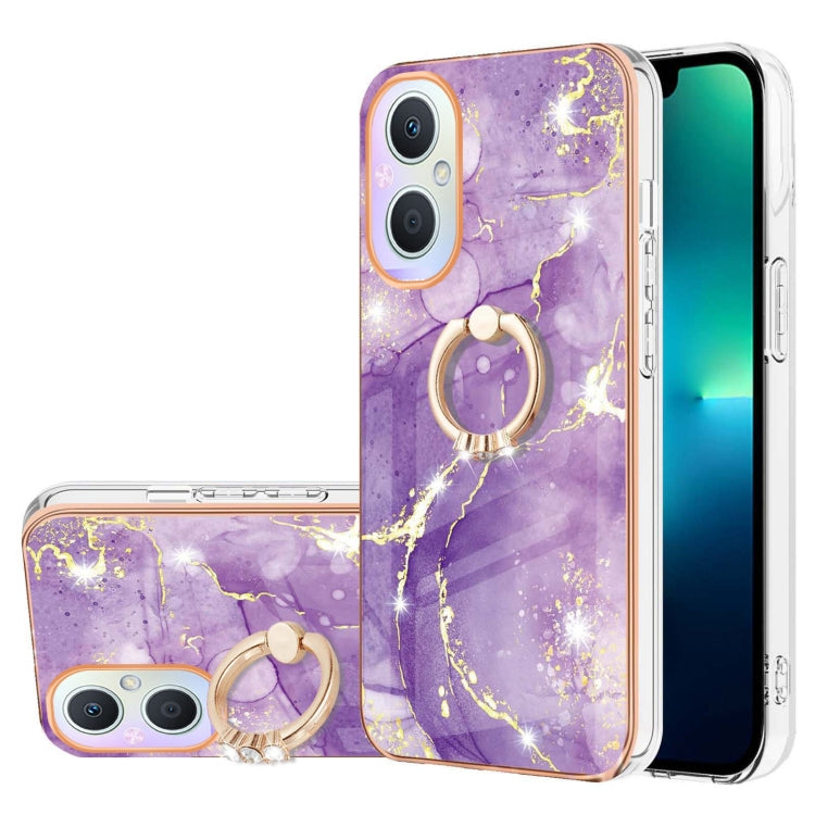 Electroplating Marble Pattern IMD TPU Phone Case with Ring Holder, Series 2