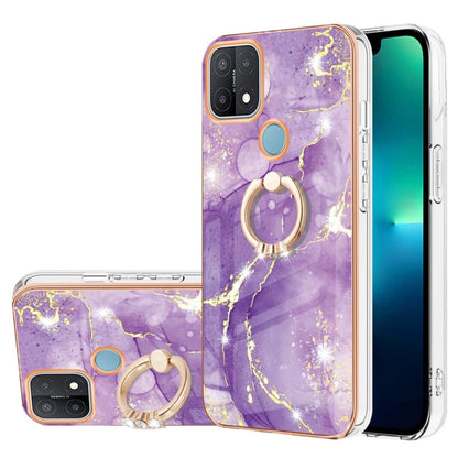 Electroplating Marble Pattern IMD TPU Phone Case with Ring Holder, For OnePlus Nord N20 5G, For OPPO A15 / A15s, For OPPO A53s 5G / A55 5G / A54 4G / A16 / A54s, For OPPO A74 5G / A93 5G / A54 5G / A93s 5G