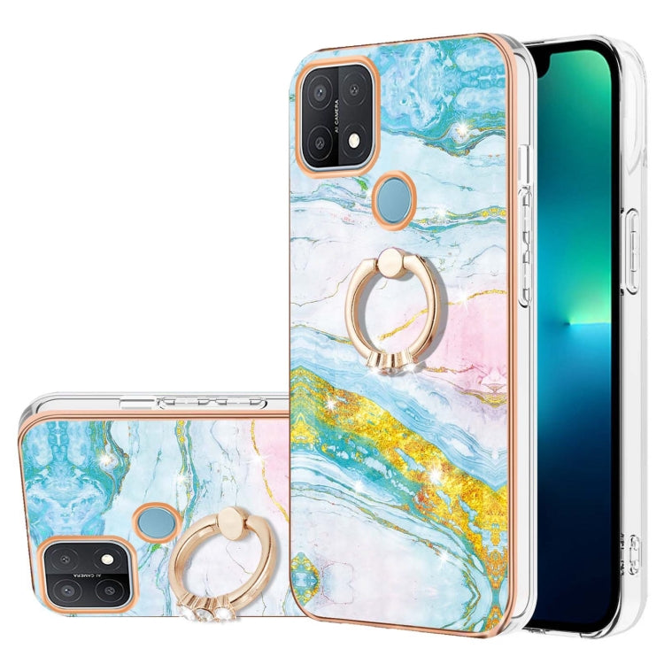 Electroplating Marble Pattern IMD TPU Phone Case with Ring Holder, For OnePlus Nord N20 5G, For OPPO A15 / A15s, For OPPO A53s 5G / A55 5G / A54 4G / A16 / A54s, For OPPO A74 5G / A93 5G / A54 5G / A93s 5G