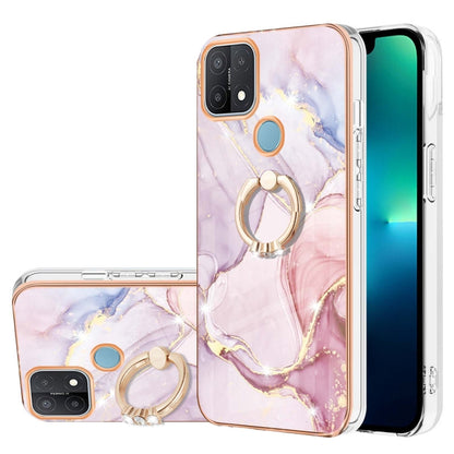Electroplating Marble Pattern IMD TPU Phone Case with Ring Holder, For OnePlus Nord N20 5G, For OPPO A15 / A15s, For OPPO A53s 5G / A55 5G / A54 4G / A16 / A54s, For OPPO A74 5G / A93 5G / A54 5G / A93s 5G