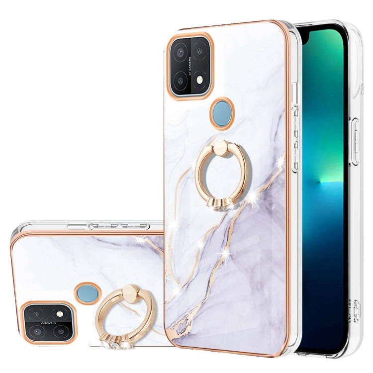 Electroplating Marble Pattern IMD TPU Phone Case with Ring Holder, For OnePlus Nord N20 5G, For OPPO A15 / A15s, For OPPO A53s 5G / A55 5G / A54 4G / A16 / A54s, For OPPO A74 5G / A93 5G / A54 5G / A93s 5G