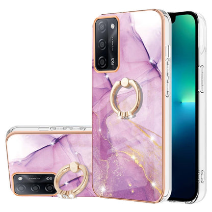 Electroplating Marble Pattern IMD TPU Phone Case with Ring Holder, For OnePlus Nord N20 5G, For OPPO A15 / A15s, For OPPO A53s 5G / A55 5G / A54 4G / A16 / A54s, For OPPO A74 5G / A93 5G / A54 5G / A93s 5G