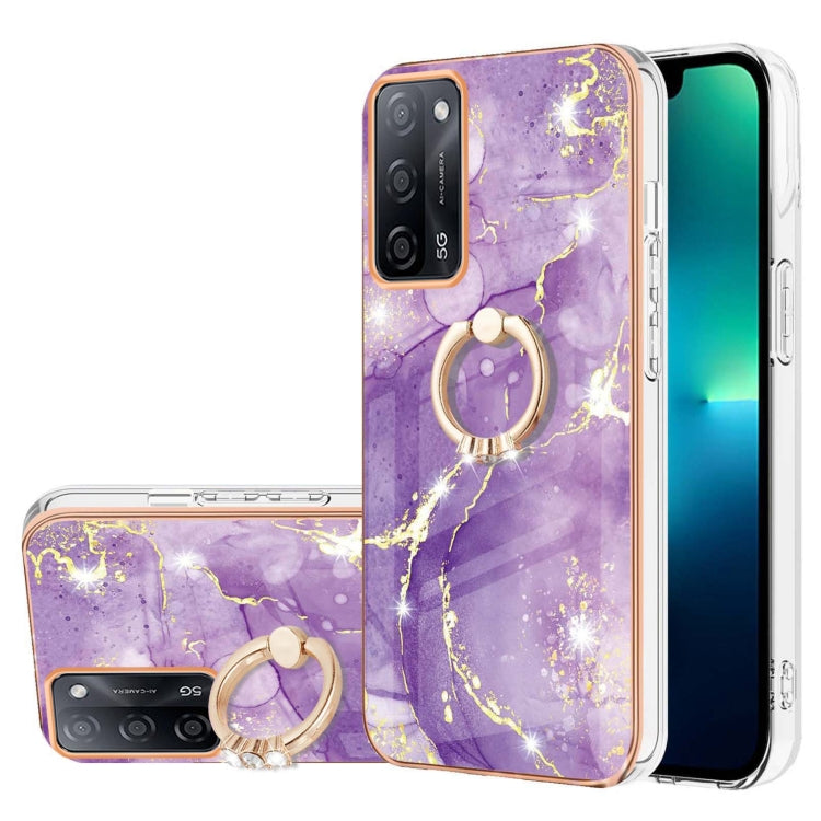 Electroplating Marble Pattern IMD TPU Phone Case with Ring Holder, For OnePlus Nord N20 5G, For OPPO A15 / A15s, For OPPO A53s 5G / A55 5G / A54 4G / A16 / A54s, For OPPO A74 5G / A93 5G / A54 5G / A93s 5G