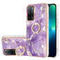 Electroplating Marble Pattern IMD TPU Phone Case with Ring Holder, For OnePlus Nord N20 5G, For OPPO A15 / A15s, For OPPO A53s 5G / A55 5G / A54 4G / A16 / A54s, For OPPO A74 5G / A93 5G / A54 5G / A93s 5G