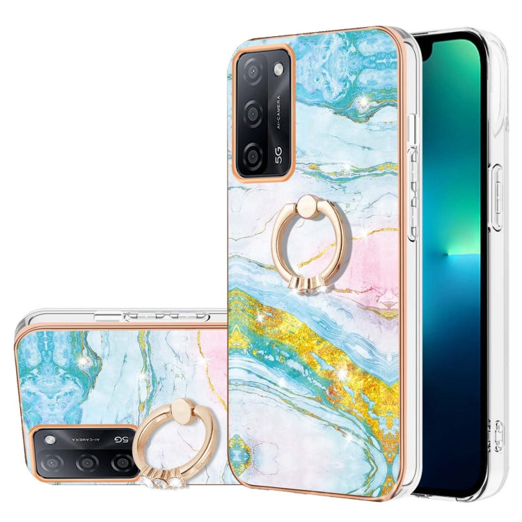 Electroplating Marble Pattern IMD TPU Phone Case with Ring Holder, For OnePlus Nord N20 5G, For OPPO A15 / A15s, For OPPO A53s 5G / A55 5G / A54 4G / A16 / A54s, For OPPO A74 5G / A93 5G / A54 5G / A93s 5G