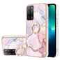Electroplating Marble Pattern IMD TPU Phone Case with Ring Holder, For OnePlus Nord N20 5G, For OPPO A15 / A15s, For OPPO A53s 5G / A55 5G / A54 4G / A16 / A54s, For OPPO A74 5G / A93 5G / A54 5G / A93s 5G