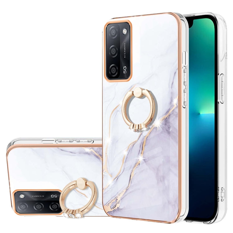 Electroplating Marble Pattern IMD TPU Phone Case with Ring Holder, For OnePlus Nord N20 5G, For OPPO A15 / A15s, For OPPO A53s 5G / A55 5G / A54 4G / A16 / A54s, For OPPO A74 5G / A93 5G / A54 5G / A93s 5G