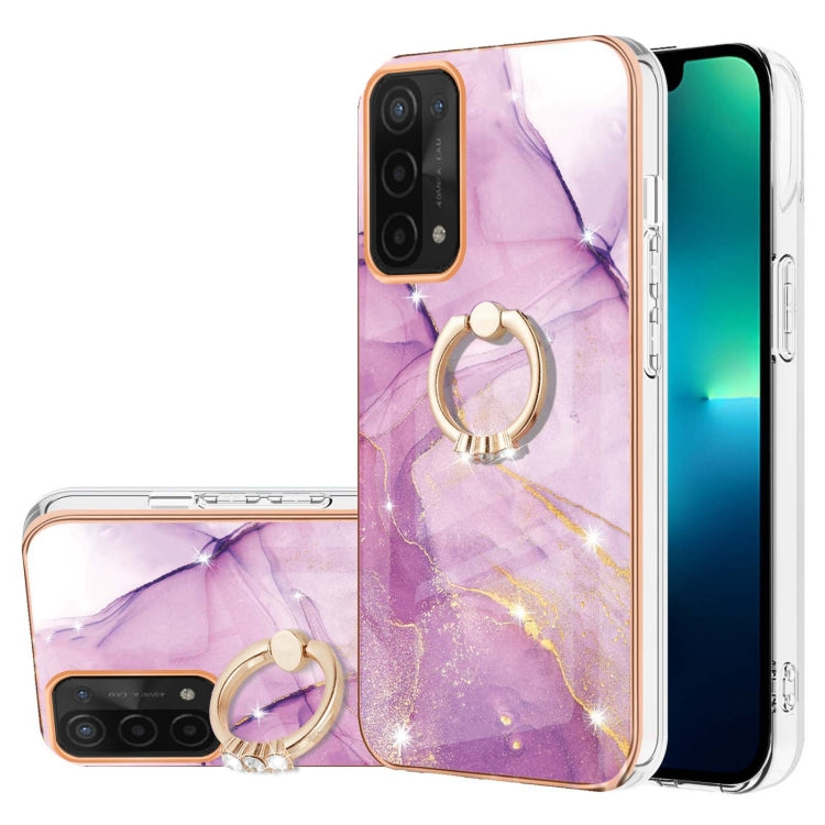 Electroplating Marble Pattern IMD TPU Phone Case with Ring Holder, For OnePlus Nord N20 5G, For OPPO A15 / A15s, For OPPO A53s 5G / A55 5G / A54 4G / A16 / A54s, For OPPO A74 5G / A93 5G / A54 5G / A93s 5G