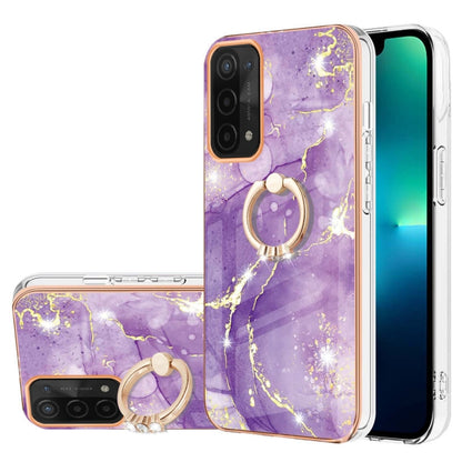 Electroplating Marble Pattern IMD TPU Phone Case with Ring Holder, For OnePlus Nord N20 5G, For OPPO A15 / A15s, For OPPO A53s 5G / A55 5G / A54 4G / A16 / A54s, For OPPO A74 5G / A93 5G / A54 5G / A93s 5G