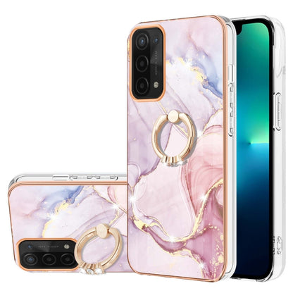 Electroplating Marble Pattern IMD TPU Phone Case with Ring Holder, For OnePlus Nord N20 5G, For OPPO A15 / A15s, For OPPO A53s 5G / A55 5G / A54 4G / A16 / A54s, For OPPO A74 5G / A93 5G / A54 5G / A93s 5G