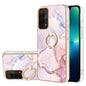 Electroplating Marble Pattern IMD TPU Phone Case with Ring Holder, For OnePlus Nord N20 5G, For OPPO A15 / A15s, For OPPO A53s 5G / A55 5G / A54 4G / A16 / A54s, For OPPO A74 5G / A93 5G / A54 5G / A93s 5G