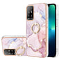 Electroplating Marble Pattern IMD TPU Phone Case with Ring Holder, For OPPO A94 5G / A95 5G, For Realme 8i, For Realme C21Y