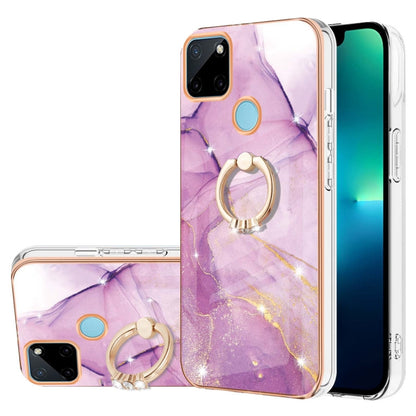 Electroplating Marble Pattern IMD TPU Phone Case with Ring Holder, Series 2