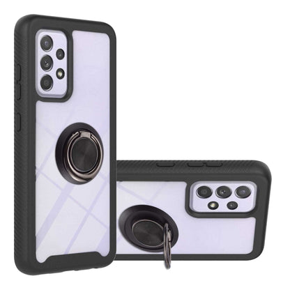 Shockproof PC + TPU Phone Case with Ring Holder