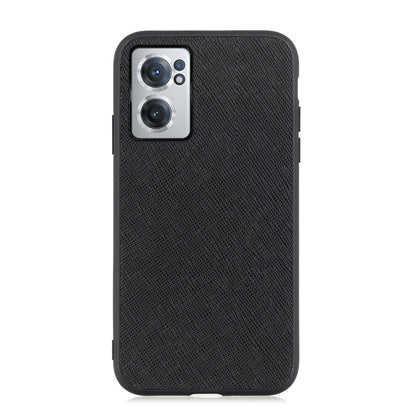 Cross Texture Genuine Leather Phone Case