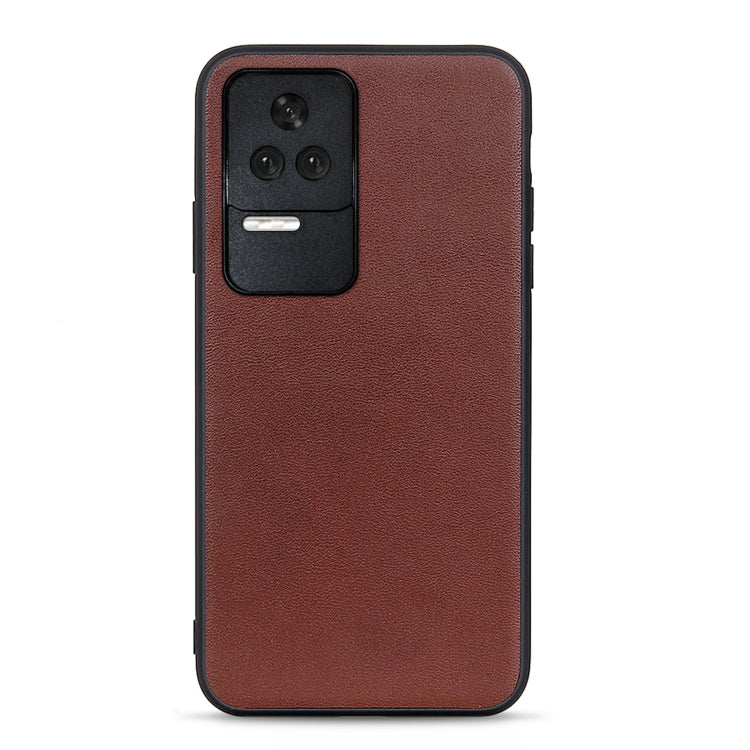 Sheep Texture Genuine Leather Shockproof Phone Case, For OnePlus Nord CE 2 5G, For Xiaomi Redmi K40S 5G, For Xiaomi Redmi K50/K50 Pro Fine Hole Version