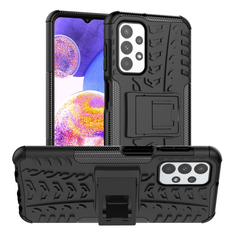 Tire Texture Shockproof TPU+PC Phone Case with Holder, For OnePlus Nord N20 5G, For Samsung Galaxy A73 5G, For Samsung Galaxy A23