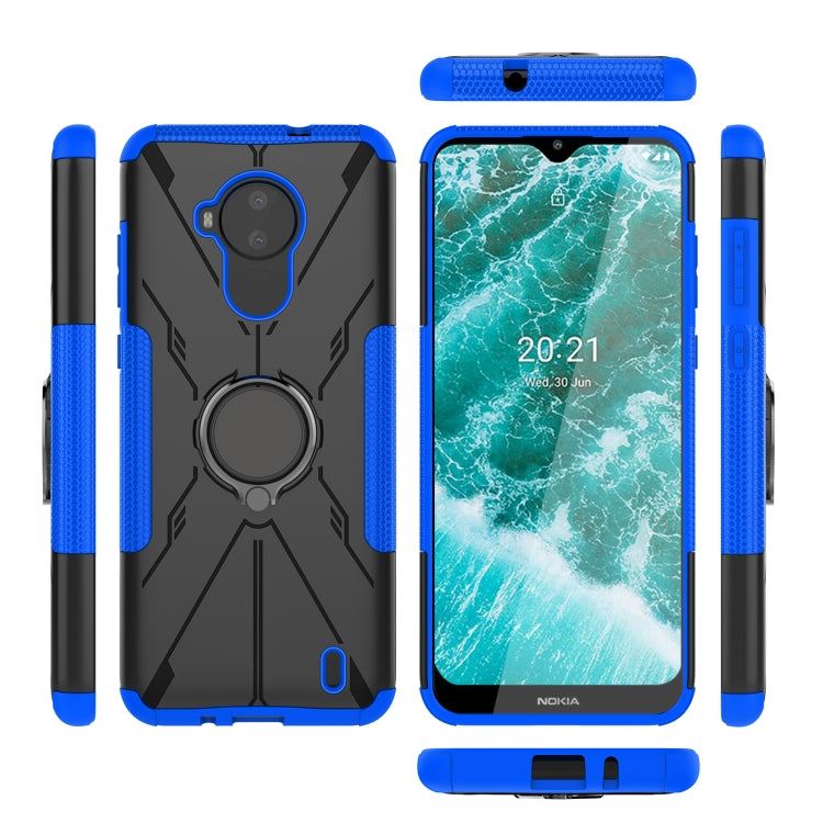 Armor Bear Shockproof PC + TPU Phone Protective Case with Ring Holder