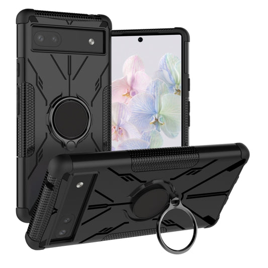 Armor Bear Shockproof PC + TPU Phone Protective Case with Ring Holder, For Google Pixel 6a, For Infinix Smart 6