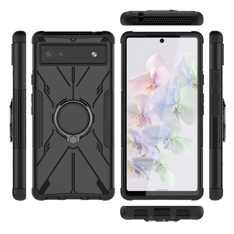 Armor Bear Shockproof PC + TPU Phone Protective Case with Ring Holder, For Google Pixel 6a, For Infinix Smart 6