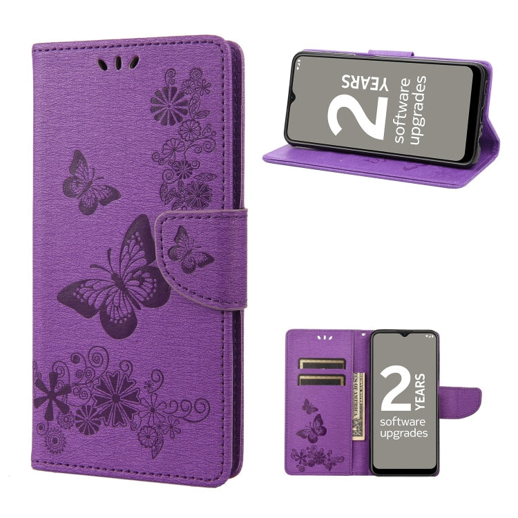 Butterfly Embossed Horizontal Flip Leather Phone Case, For Motorola Moto G22, For Nokia G21