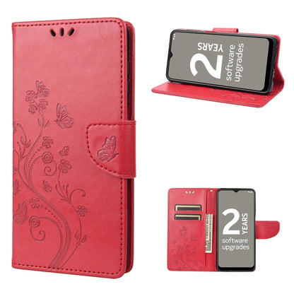 Butterfly Flower Pattern Leather Phone Case