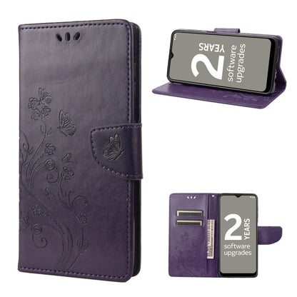 Butterfly Flower Pattern Leather Phone Case