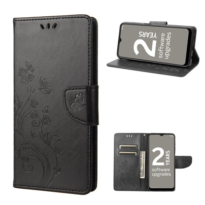 Butterfly Flower Pattern Leather Phone Case