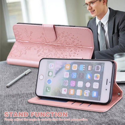 Tree & Deer Pattern Pressed Printing Horizontal Flip Leather Phone Case