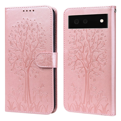 Tree & Deer Pattern Pressed Printing Horizontal Flip Leather Phone Case