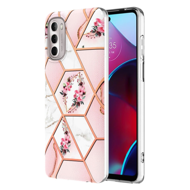 Splicing Marble Flower Pattern TPU Phone Case, For Motorola Moto G Stylus (2022), For Motorola Moto G31 / G41, For Motorola Moto G51 5G, For Motorola Moto G71 5G, For Motorola Moto G200 5G, For OnePlus Nord N20 5G