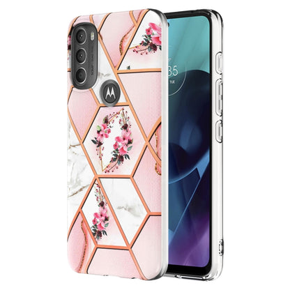 Splicing Marble Flower Pattern TPU Phone Case, For Motorola Moto G Stylus (2022), For Motorola Moto G31 / G41, For Motorola Moto G51 5G, For Motorola Moto G71 5G, For Motorola Moto G200 5G, For OnePlus Nord N20 5G
