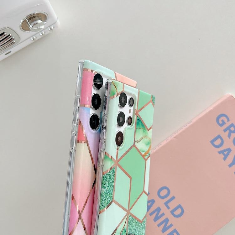 Electroplated Splicing Marble TPU Phone Case