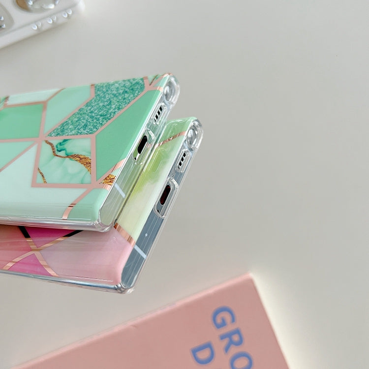 Electroplated Splicing Marble TPU Phone Case