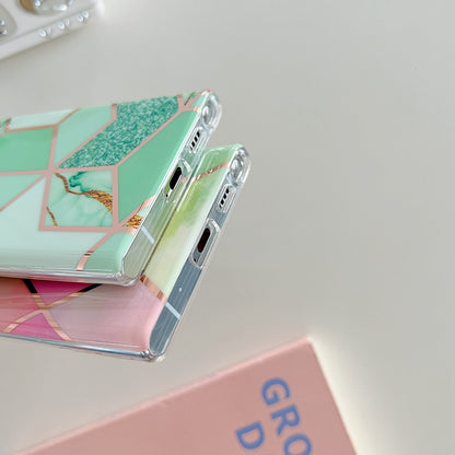 Electroplated Splicing Marble TPU Phone Case