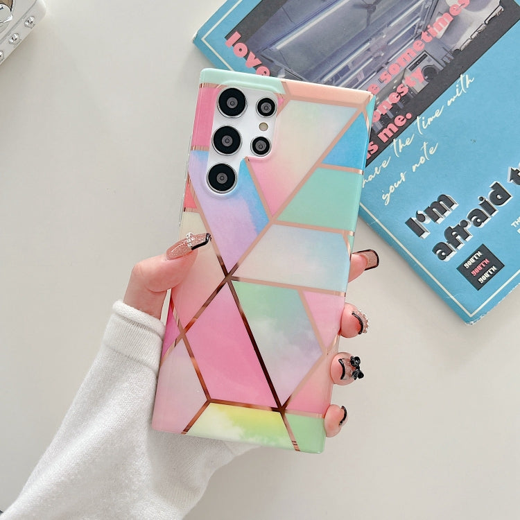 Electroplated Splicing Marble TPU Phone Case