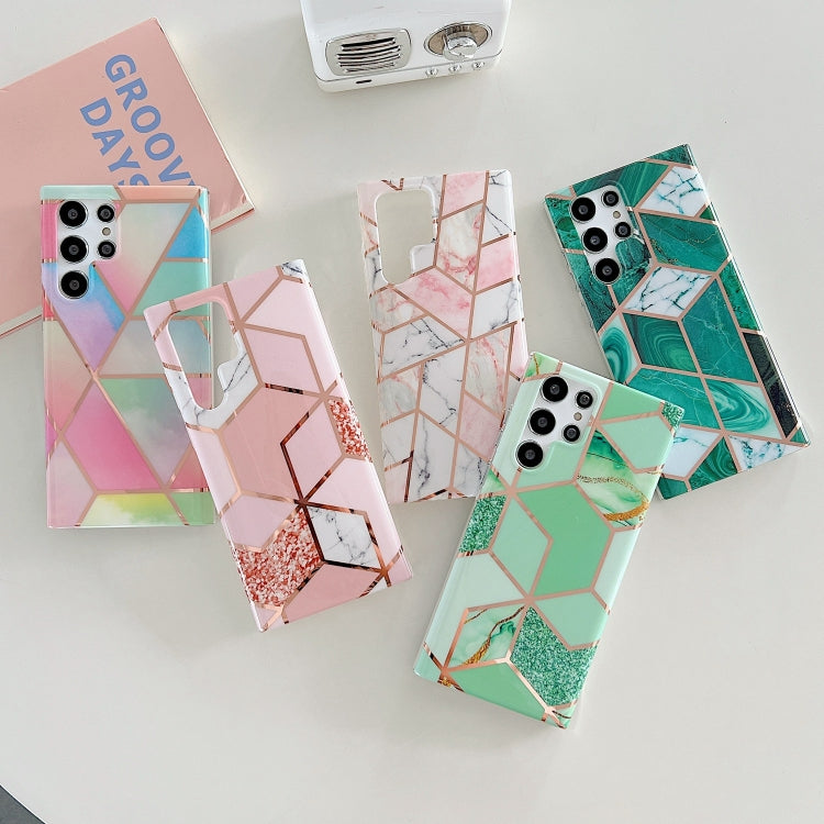 Electroplated Splicing Marble TPU Phone Case