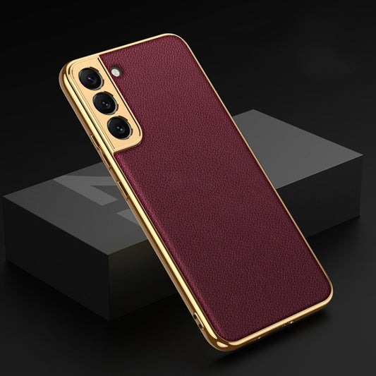 GKK Plating TPU + Leather Full Coverage Phone Case