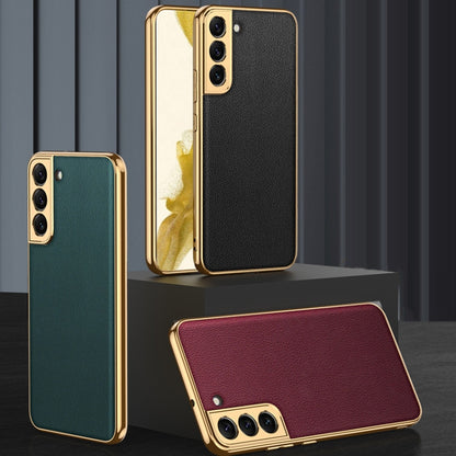 GKK Plating TPU + Leather Full Coverage Phone Case