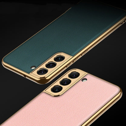 GKK Plating TPU + Leather Full Coverage Phone Case